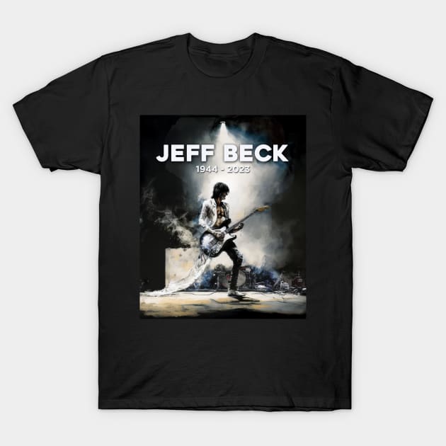 Jeff Beck No 7: Rest In Peace 1944 - 2023 (RIP) T-Shirt by Puff Sumo